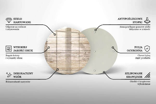 Piatto in vetro per candele con base in legno