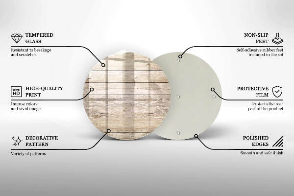 Piatto in vetro per candele con base in legno