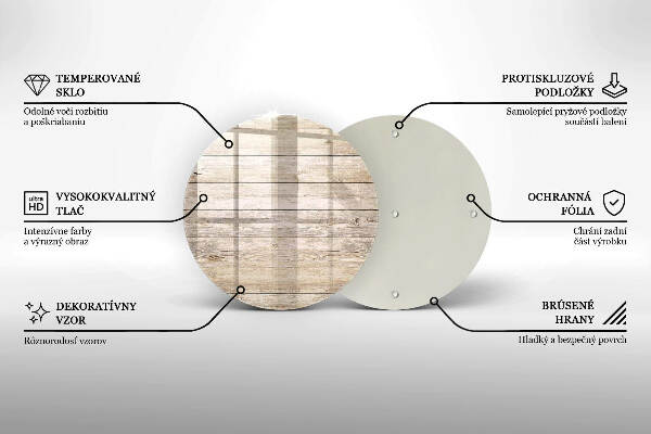 Piatto in vetro per candele con base in legno