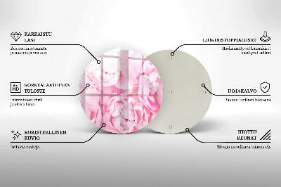 Sottobicchiere in vetro per candele tombali con motivo di peonie delicate