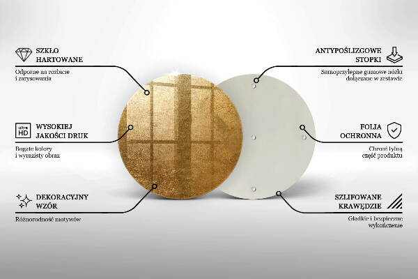 Piatto in vetro per candele con motivo a texture dorata