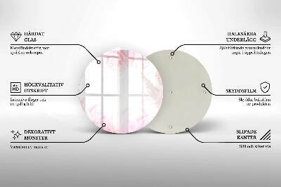 Sottobicchiere in vetro per candele tombali con motivo di rose delicate come sfondo