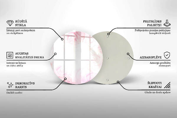 Sottobicchiere in vetro per candele tombali con motivo di rose delicate come sfondo
