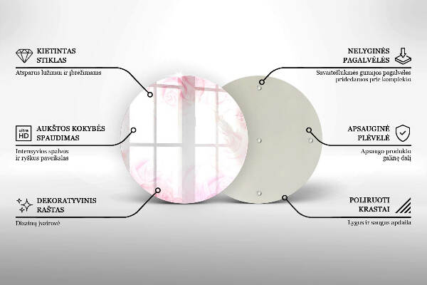 Sottobicchiere in vetro per candele tombali con motivo di rose delicate come sfondo