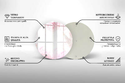 Sottobicchiere in vetro per candele tombali con motivo di rose delicate come sfondo
