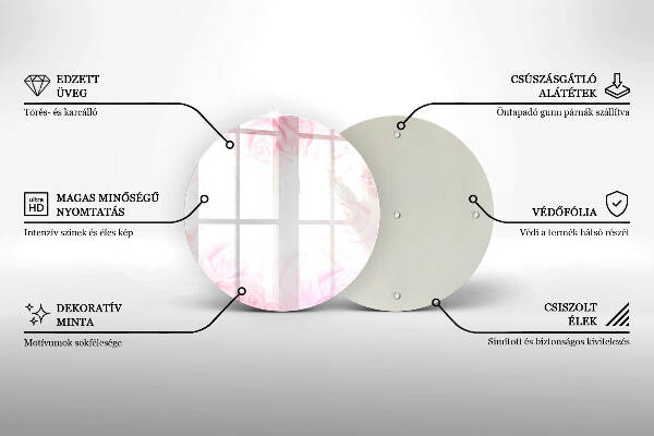 Sottobicchiere in vetro per candele tombali con motivo di rose delicate come sfondo