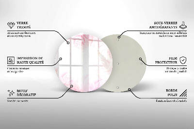 Sottobicchiere in vetro per candele tombali con motivo di rose delicate come sfondo