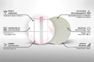Sottobicchiere in vetro per candele tombali con motivo di rose delicate come sfondo
