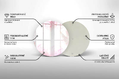 Sottobicchiere in vetro per candele tombali con motivo di rose delicate come sfondo