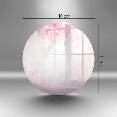 Sottobicchiere in vetro per candele tombali con motivo di rose delicate come sfondo