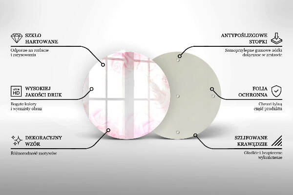 Sottobicchiere in vetro per candele tombali con motivo di rose delicate come sfondo