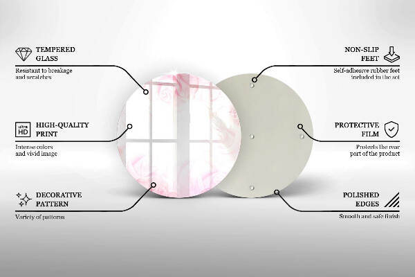 Sottobicchiere in vetro per candele tombali con motivo di rose delicate come sfondo
