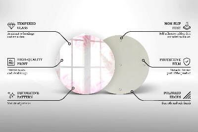 Sottobicchiere in vetro per candele tombali con motivo di rose delicate come sfondo