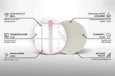 Sottobicchiere in vetro per candele tombali con motivo di rose delicate come sfondo
