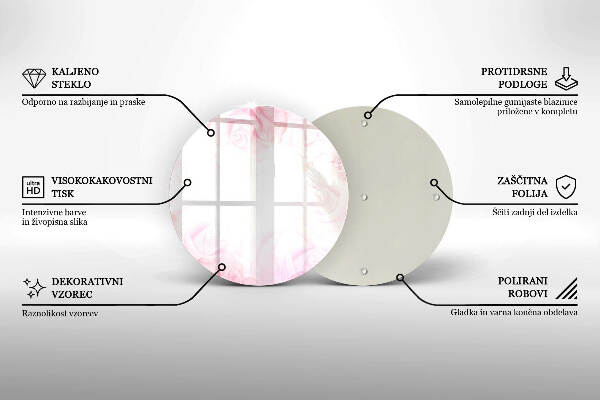 Sottobicchiere in vetro per candele tombali con motivo di rose delicate come sfondo