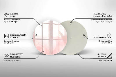 Piatto in vetro per candele con motivo di rose pastello