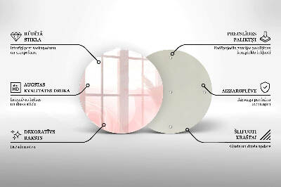 Piatto in vetro per candele con motivo di rose pastello