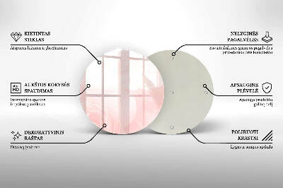 Piatto in vetro per candele con motivo di rose pastello