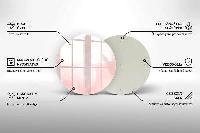 Piatto in vetro per candele con motivo di rose pastello