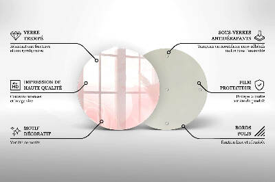 Piatto in vetro per candele con motivo di rose pastello