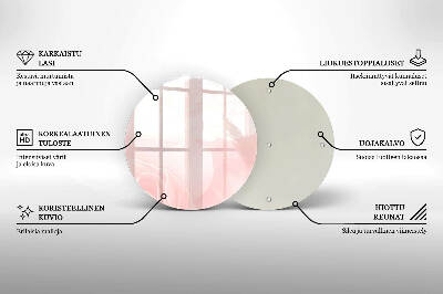 Piatto in vetro per candele con motivo di rose pastello