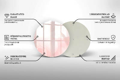 Piatto in vetro per candele con motivo di rose pastello