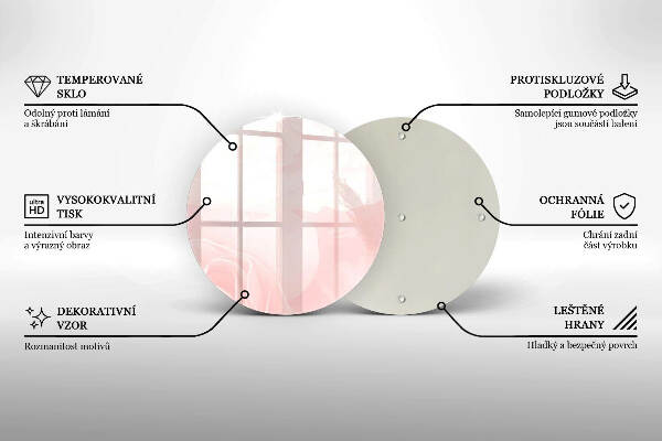 Piatto in vetro per candele con motivo di rose pastello