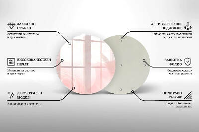 Piatto in vetro per candele con motivo di rose pastello