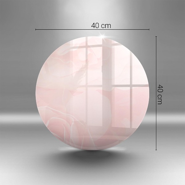 Piatto in vetro per candele con motivo di rose pastello