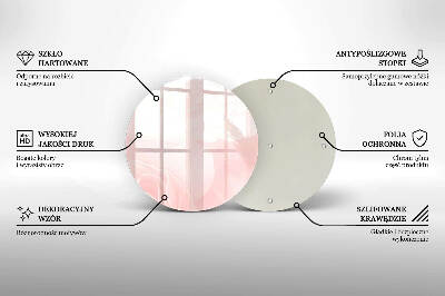 Piatto in vetro per candele con motivo di rose pastello