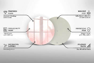 Piatto in vetro per candele con motivo di rose pastello