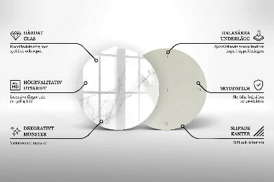Sottobicchiere in vetro per candele tombali con motivo di marmo