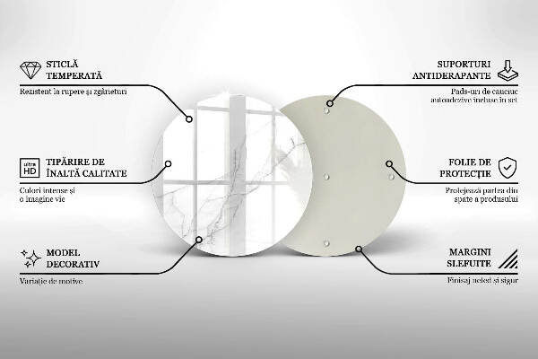 Sottobicchiere in vetro per candele tombali con motivo di marmo