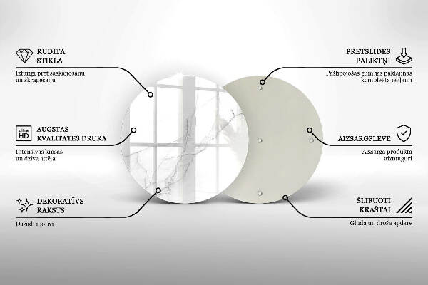 Sottobicchiere in vetro per candele tombali con motivo di marmo