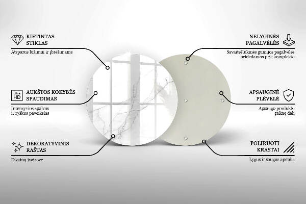 Sottobicchiere in vetro per candele tombali con motivo di marmo