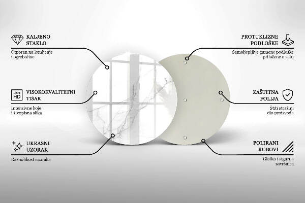 Sottobicchiere in vetro per candele tombali con motivo di marmo