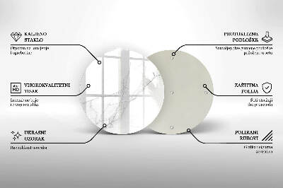 Sottobicchiere in vetro per candele tombali con motivo di marmo