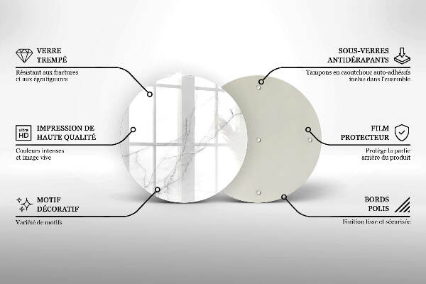 Sottobicchiere in vetro per candele tombali con motivo di marmo