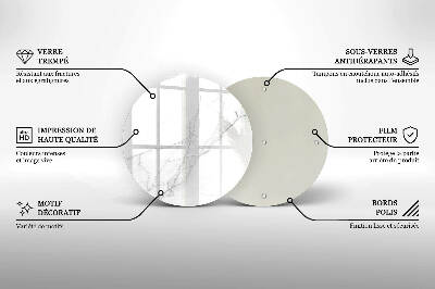 Sottobicchiere in vetro per candele tombali con motivo di marmo