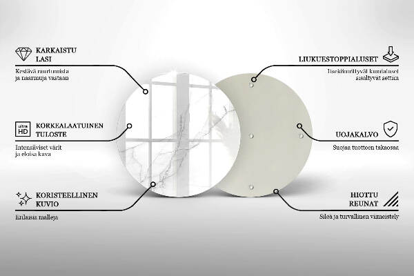 Sottobicchiere in vetro per candele tombali con motivo di marmo