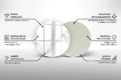 Sottobicchiere in vetro per candele tombali con motivo di marmo