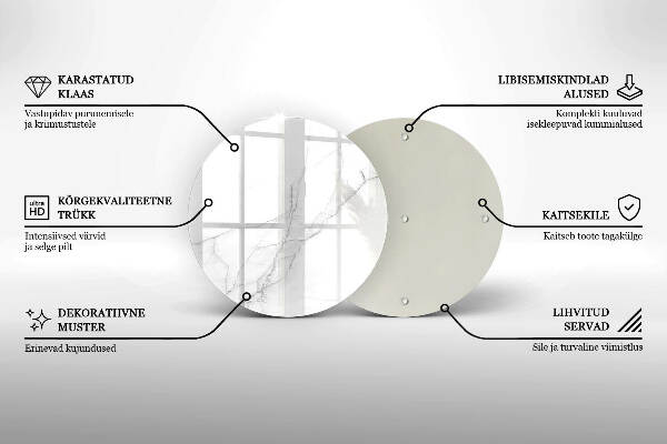 Sottobicchiere in vetro per candele tombali con motivo di marmo