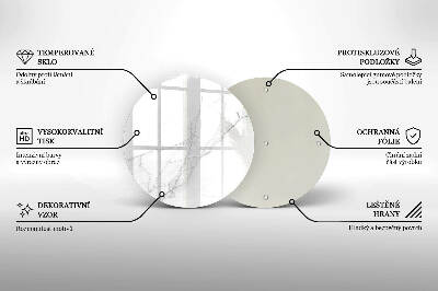 Sottobicchiere in vetro per candele tombali con motivo di marmo