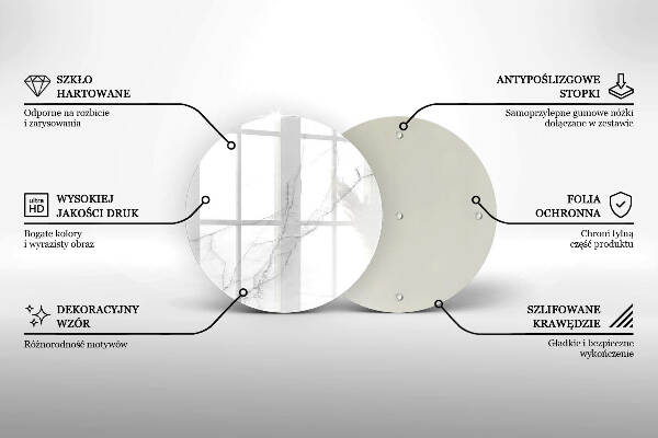 Sottobicchiere in vetro per candele tombali con motivo di marmo