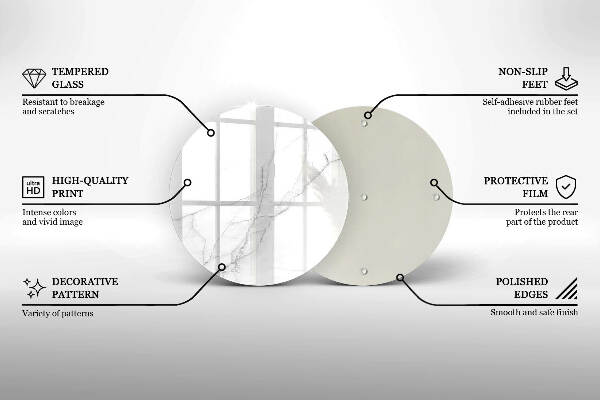 Sottobicchiere in vetro per candele tombali con motivo di marmo