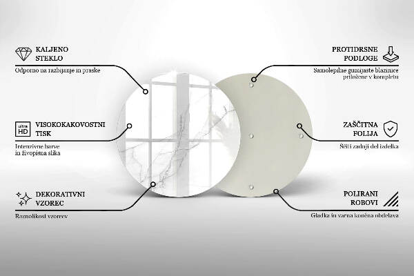 Sottobicchiere in vetro per candele tombali con motivo di marmo