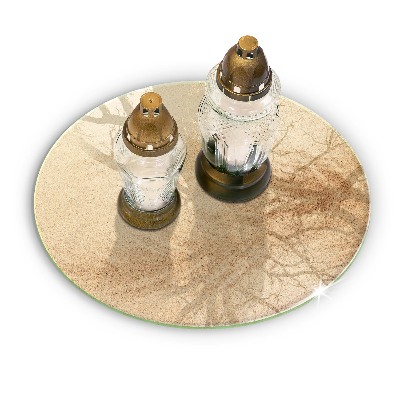 Piatto in vetro per candele con finitura color sabbia