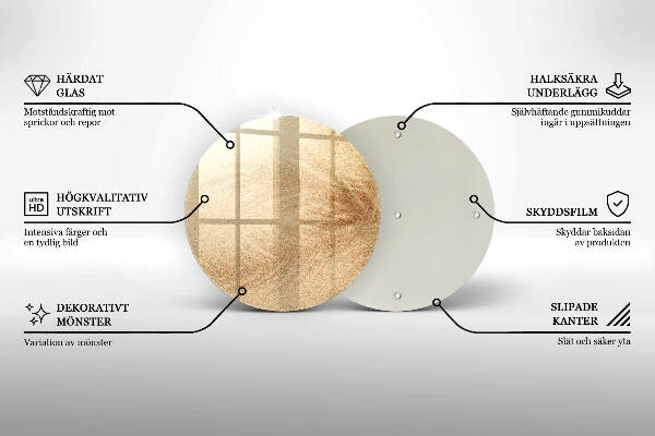 Piatto in vetro per candele con finitura color sabbia