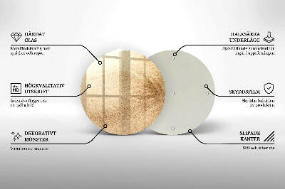 Piatto in vetro per candele con finitura color sabbia