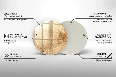 Piatto in vetro per candele con finitura color sabbia